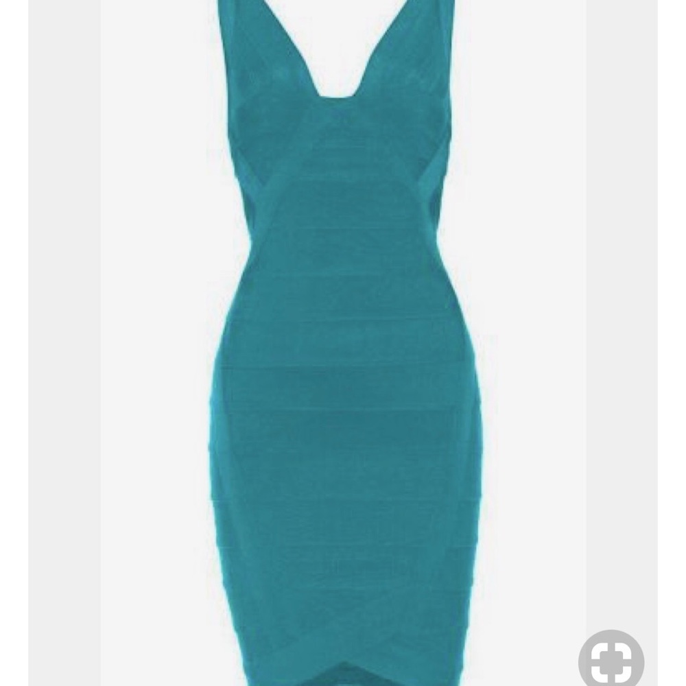Herve Leger XS Emerald cocktail dress.